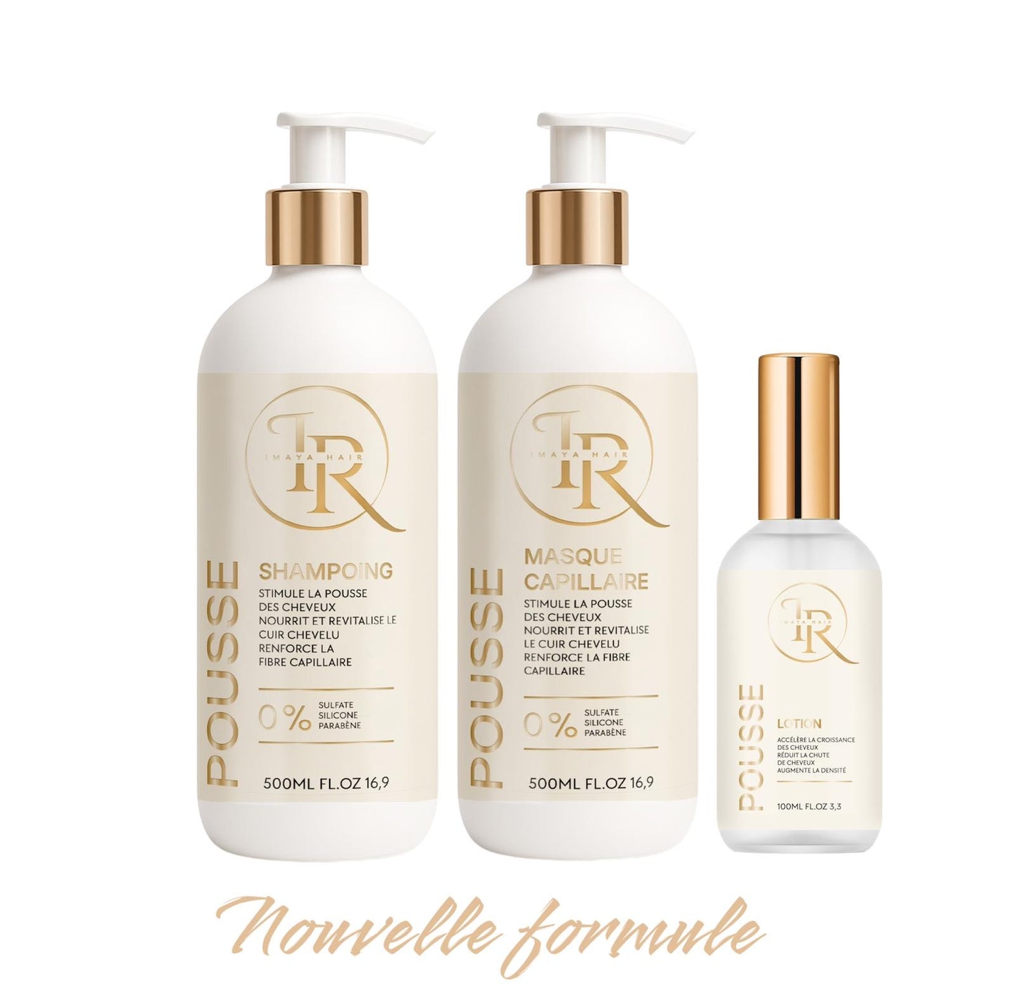 🌿 Routine complète Pousse & Anti-Chute – Shampoing, Masque & Lotion