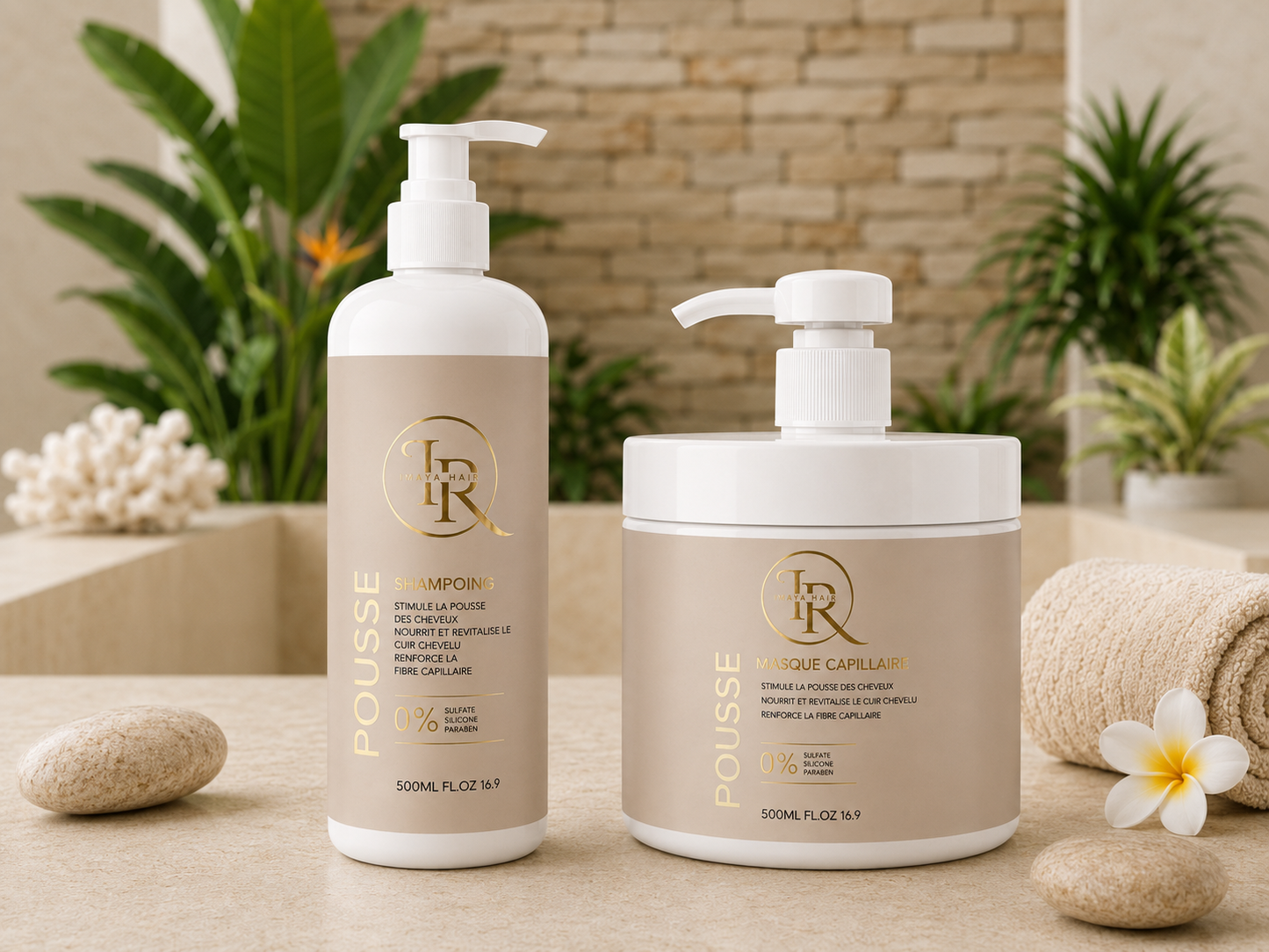 🌱 Shampoing & Masque Fortifiant – Soin Complet pour Cuir Chevelu et Longueurs